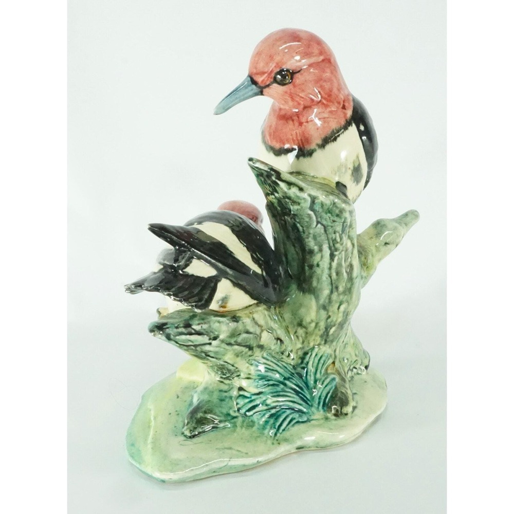 Stangl Pottery Birds Double Red Headed Woodpeckers / Pair Gloss Heads Vintage - Picture 5 of 11